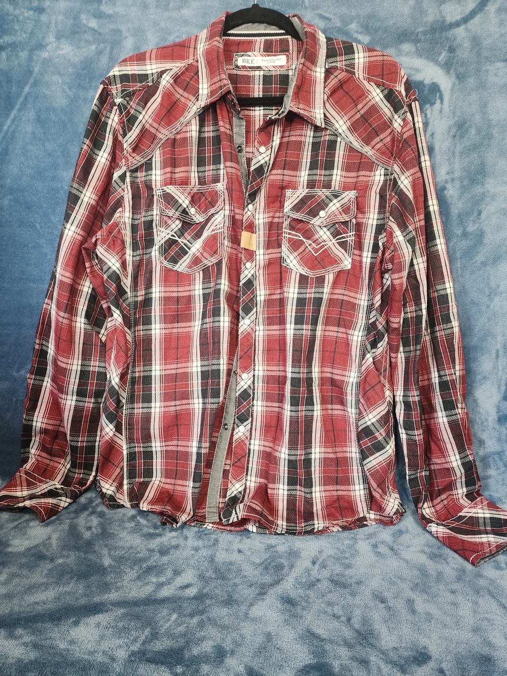 BKE Men’s Red Plaid Button-Up Shirt